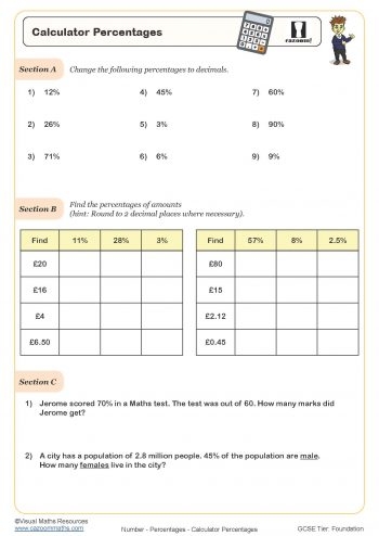 Chocolate Factory Percentages Practice worksheet for grade six, image 25 Sixth grade students working on percentage problems in a chocolate factory themed worksheet