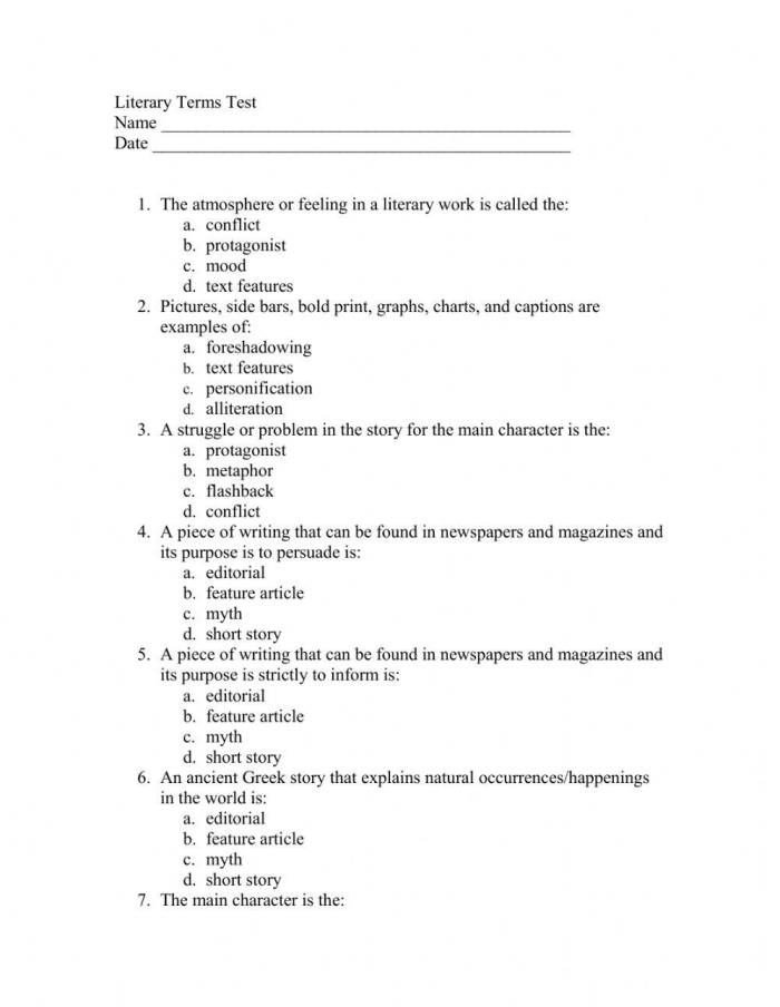Literary response worksheet for sixth graders focusing on character point of view analysis
