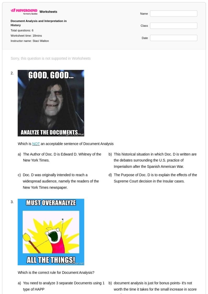 Primary Source Analysis worksheet featuring the Join, or Die cartoon for sixth grade social studies