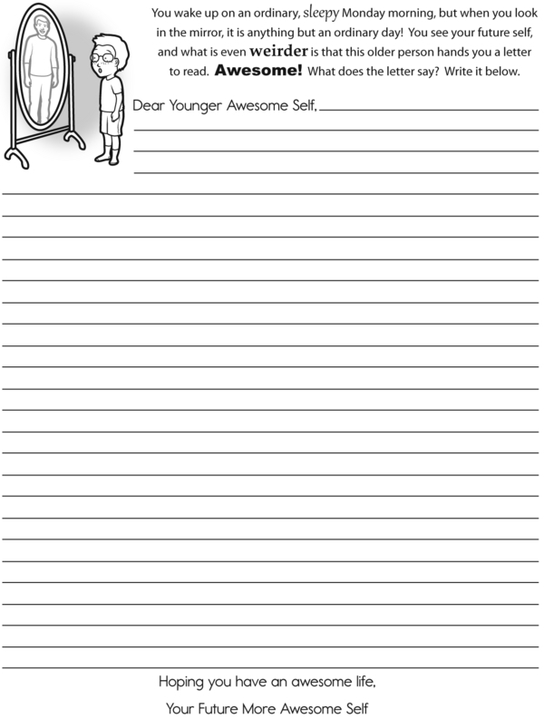 Sixth grade student completing the A Letter to My Younger Self worksheet focused on numbers and counting