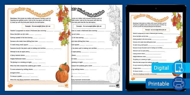 Summer-themed hink pink riddles worksheet for sixth grade reading practice