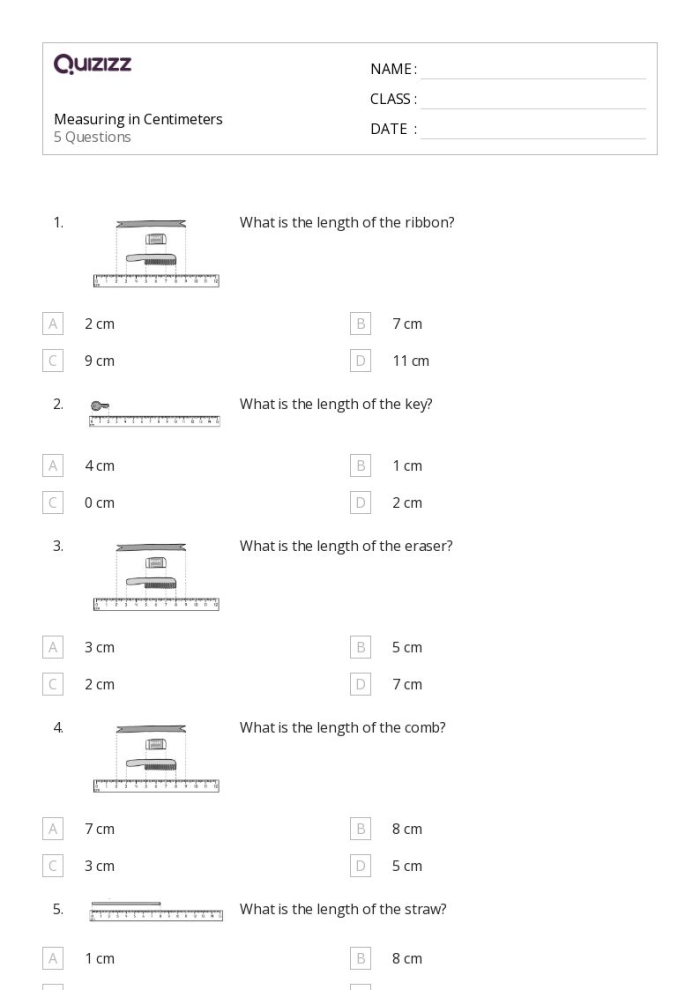 First grader measuring sneaker length in centimeters on a worksheet