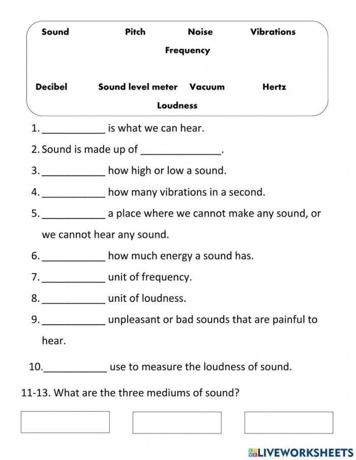 Exploring the science of sound vibrations in a fifth grade geometry worksheet Fifth grade worksheet illustrating how vibrations create sound waves