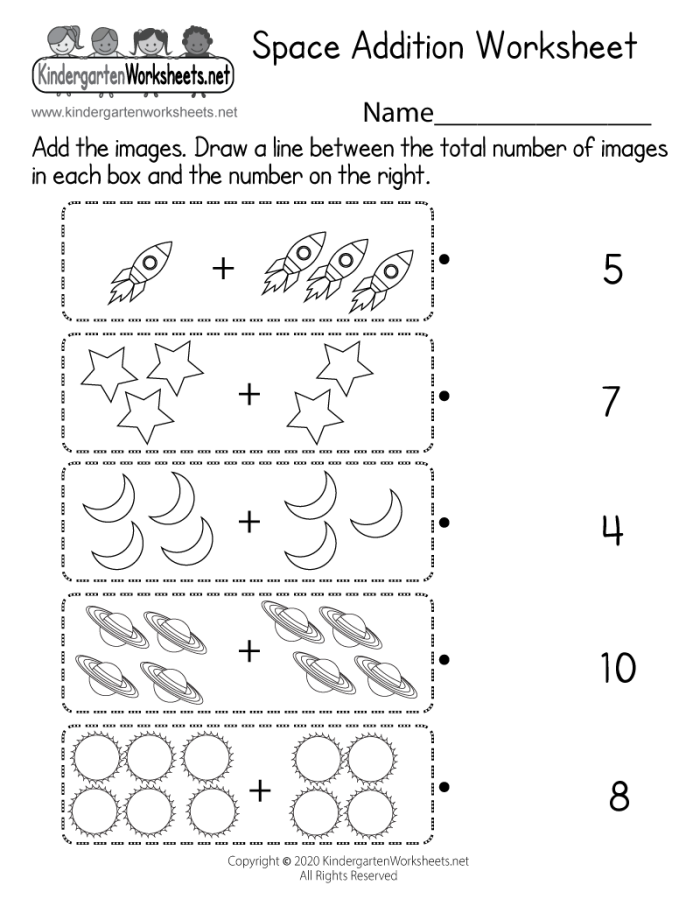 Space Fractions Worksheets for 4th Grade