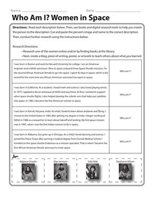Worksheet image showing the historic female spacewalk from October 2019 for grade 2 students Christina Koch and Jessica Meir performing the first all-female spacewalk for a second grade worksheet