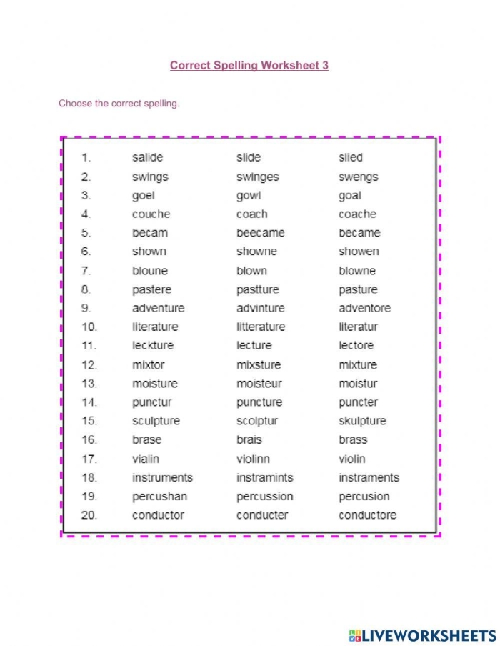 Spelling test correction activity for third grade students with Natalie and Joseph Third graders correcting spelling mistakes on a worksheet about time and money