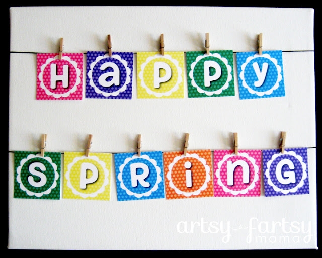 First Grade String a Spring Banner worksheet with flowers and spring images to color and hang