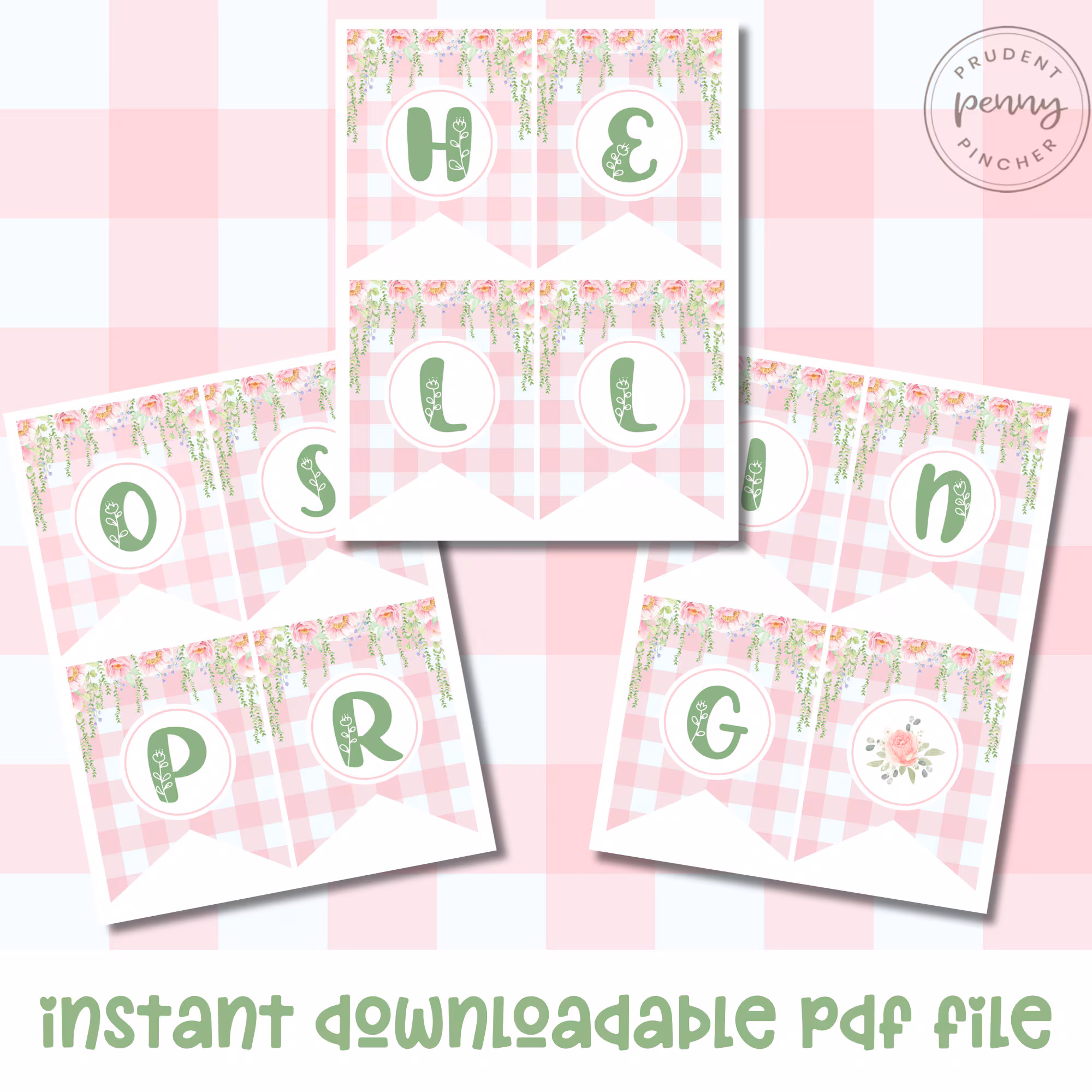 First Grade String a Spring Banner worksheet with flowers and springtime images to color and assemble