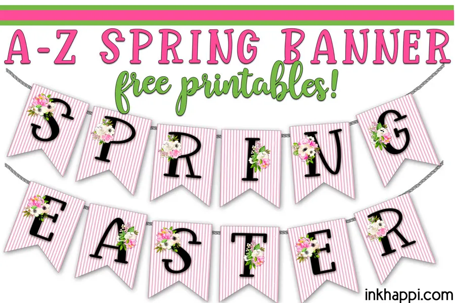 First Grade spring banner worksheet with flowers to color and string together