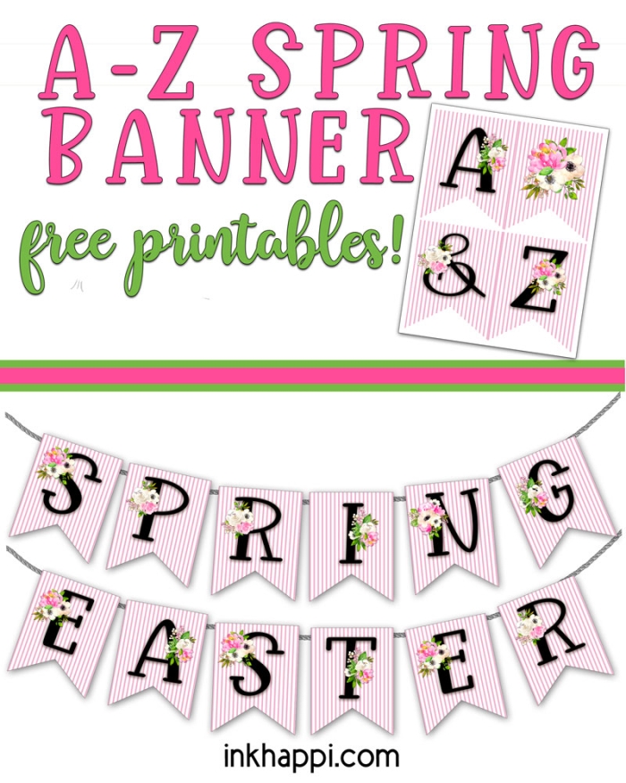 First Grade String a Spring Banner worksheet with flowers and springtime images to color and string