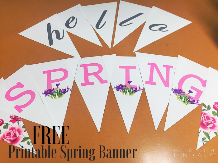 First Grade String a Spring Banner worksheet with colorful flowers for Easter decoration