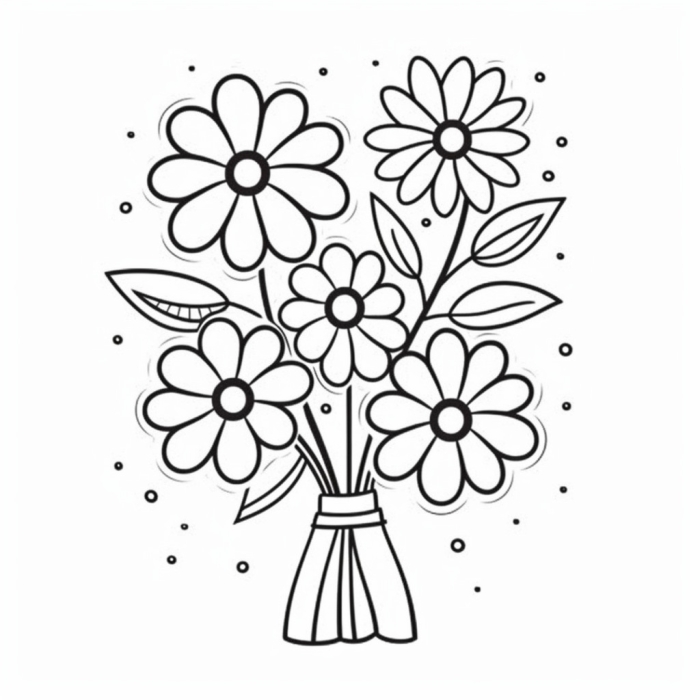 Creative Color the Springtime Scene worksheet for early learners, image 4 Kindergarten springtime nature scene with flowers and animals to color and learn fractions