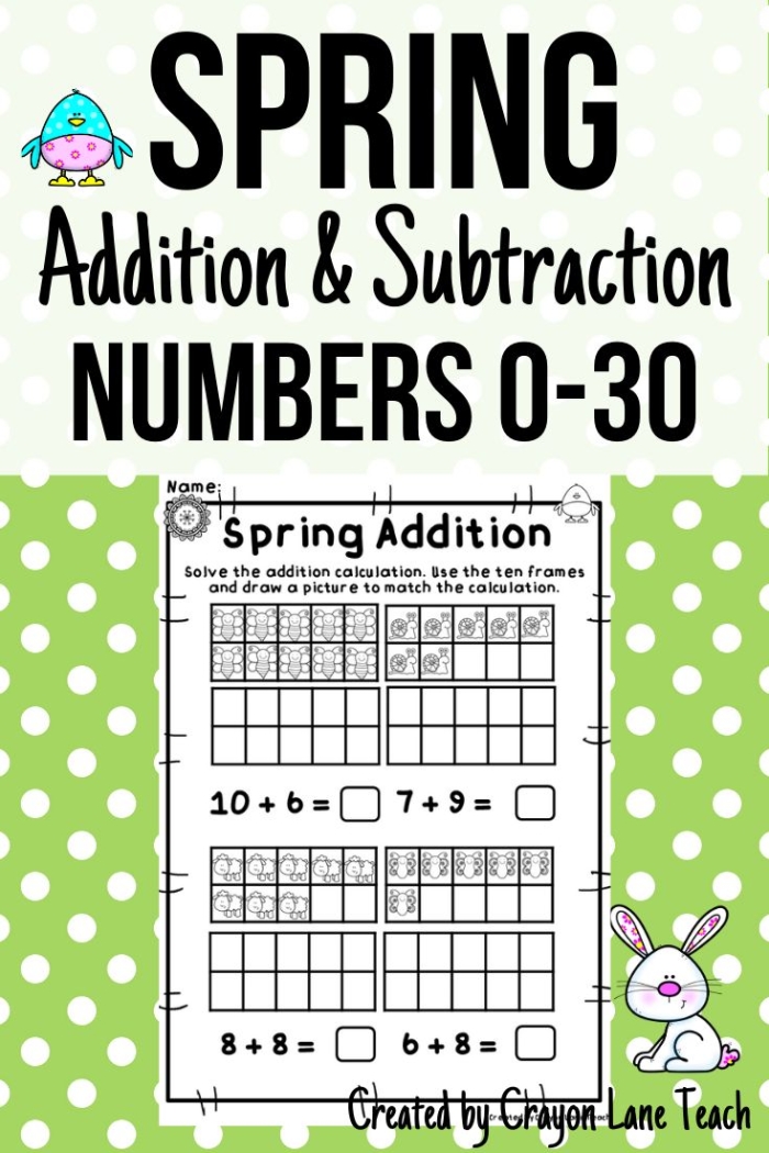 Colorful worksheet featuring fruit and vegetable-themed subtraction problems for kindergarten students