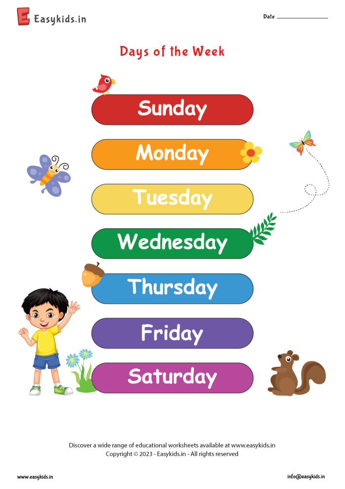 Geometry worksheet for Colorful worksheet designed to teach children the days of the week. Engaging Spring into Spelling: Days of the Week educational resource for young learners.