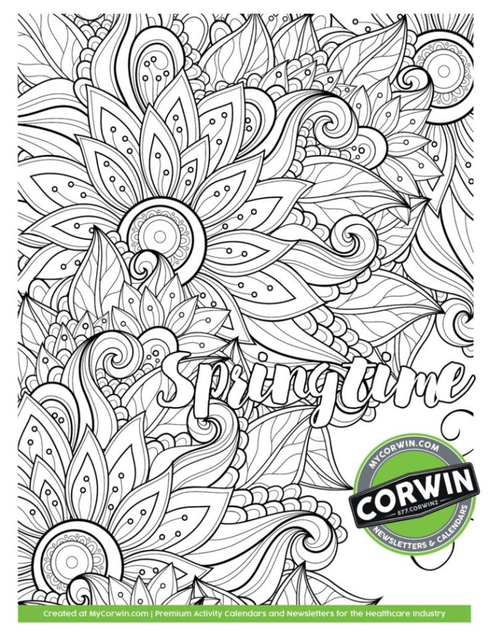 Creative Color the Springtime Scene worksheet for young learners to explore fractions through art Kindergarten child coloring a springtime scene with flowers and animals on a fractions worksheet