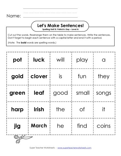 Engaging St. Patrick's Day spelling practice for second graders with fun word selection tasks Second grade student working on a St. Patrick's Day spelling worksheet with colorful word choices