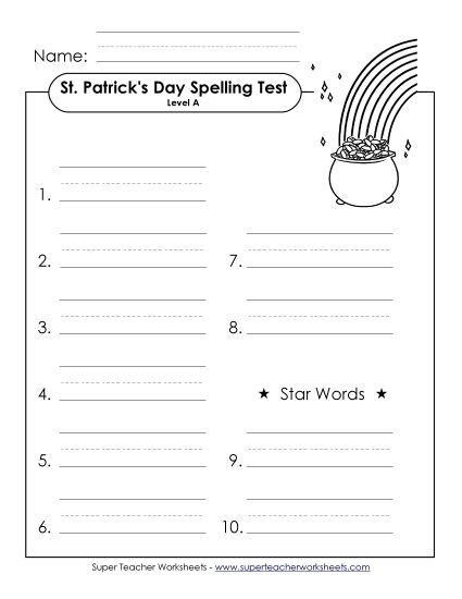 Engage your second grader with this fun Irish jig spelling activity for St. Patrick's Day Second grade student completing a St. Patrick's Day spelling worksheet with themed words