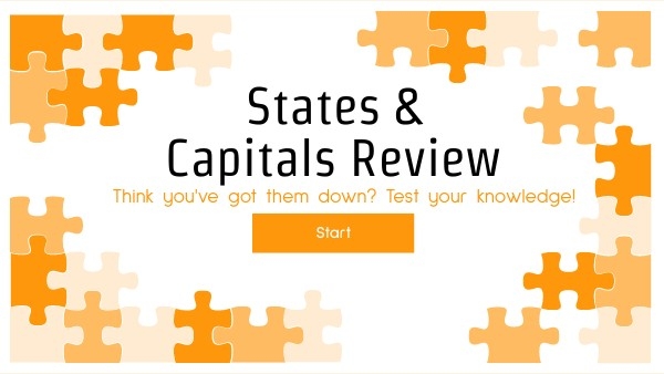 States and Capitals Practice: What's That State? Worksheet Image 22 Worksheet featuring a map for identifying U.S. states by their capitals and shapes