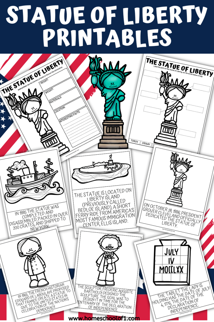 National Symbols: The Statue of Liberty worksheet for second grade German learners with coloring activity