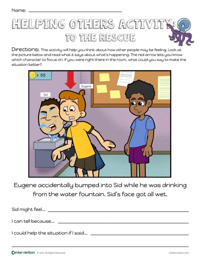 Teaching Others to STOP Mindfulness Method Activity for Elementary Students Fourth grade students learning the STOP mindfulness technique with a worksheet showing stop sign and mindfulness steps