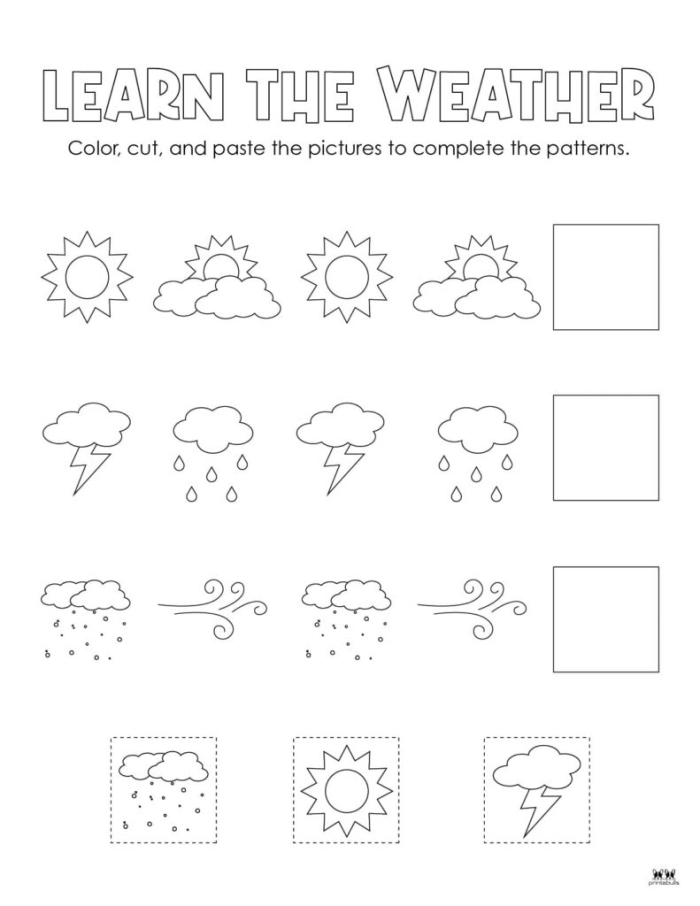 Flow chart activity illustrating weather impact in a fifth grade worksheet Fifth grade Life Science worksheet showing flow charts of storm effects
