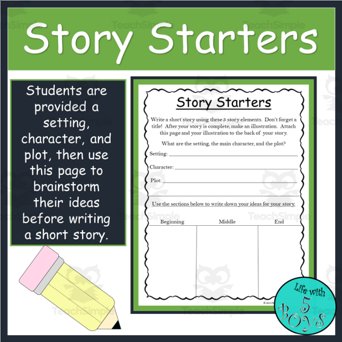 Engaging and humorous writing prompts to encourage storytelling in young learners Story Starters worksheet for first graders featuring fun prompts to inspire creative writing