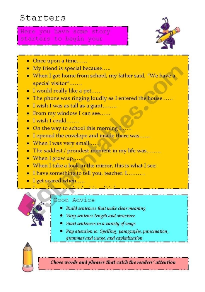 Engaging multiplication activity that sparks creativity in young writers Funny worksheet for first graders titled "Story Starters: What's Going On?
