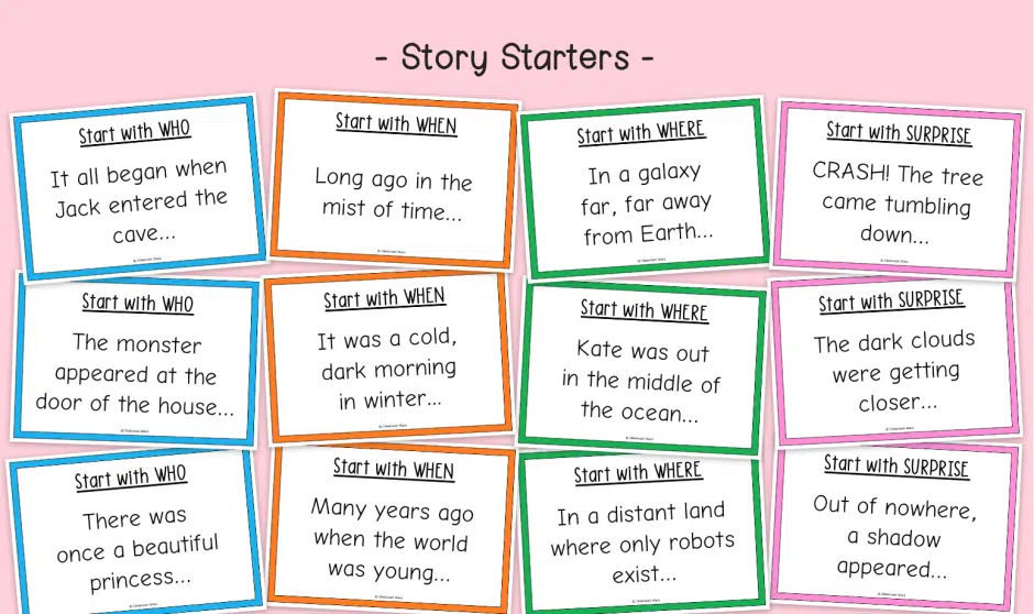 Story Starters: What's Going On? worksheet for fun and creativity in multiplication Engaging worksheet for first graders to kickstart their imagination with story prompts