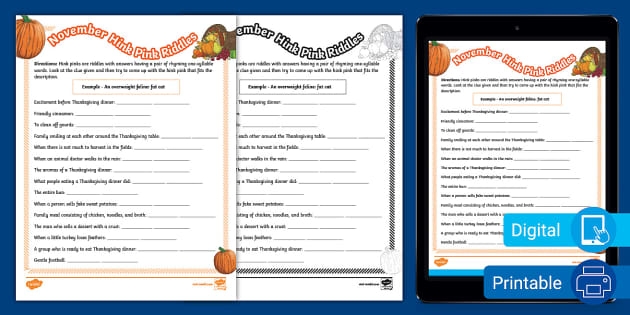 Sixth grade students solving a summer-themed hink pink riddles worksheet for reading fun