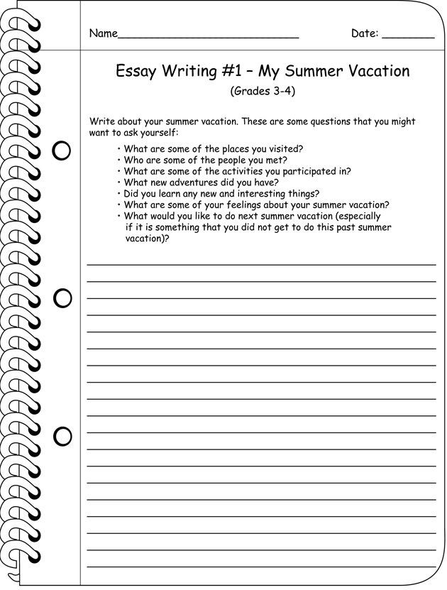 Paragraph frame activity for retelling a fictional summer trip story in Grade 1 multiplication class First Grade Summer Vacation worksheet with paragraph frame to summarize a camping story