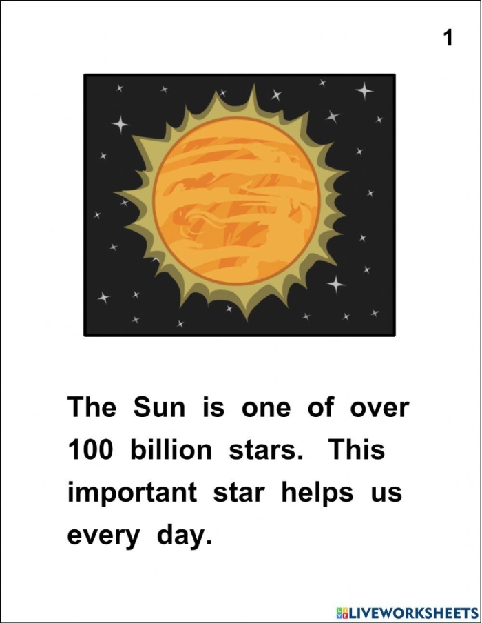 Sunshine learning activity worksheet for kindergarten with space to color and explore the sun's role Kindergarten worksheet featuring a bright sun for coloring and learning about the sun