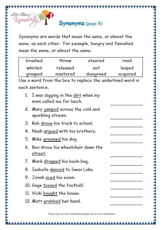 Synonym matching activity for third graders level 1 worksheet 15 Third Grade worksheet matching synonyms related to time and money