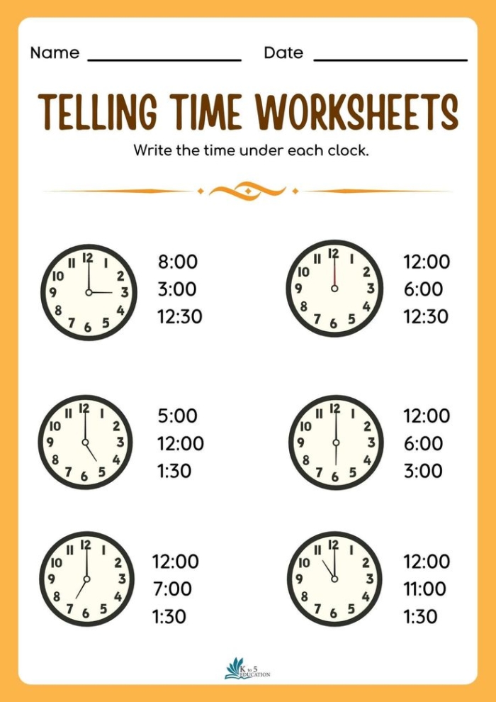 Worksheet for practicing digital and analog clock matching in kindergarten Telling time activity featuring Melissa Mouse for kindergarten students