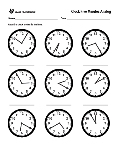 Second Grade Record the Time worksheet focusing on telling time skills