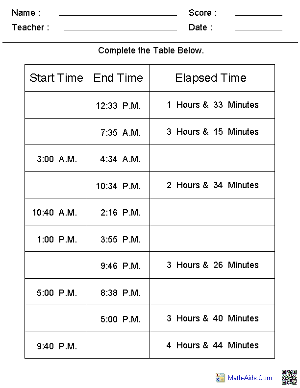 Second grader completing a worksheet about Nina's daily schedule to learn how to tell time