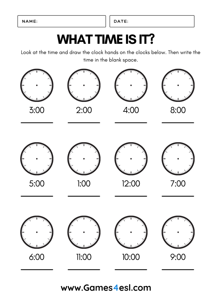 Second Grade Record the Time worksheet focusing on telling time skills