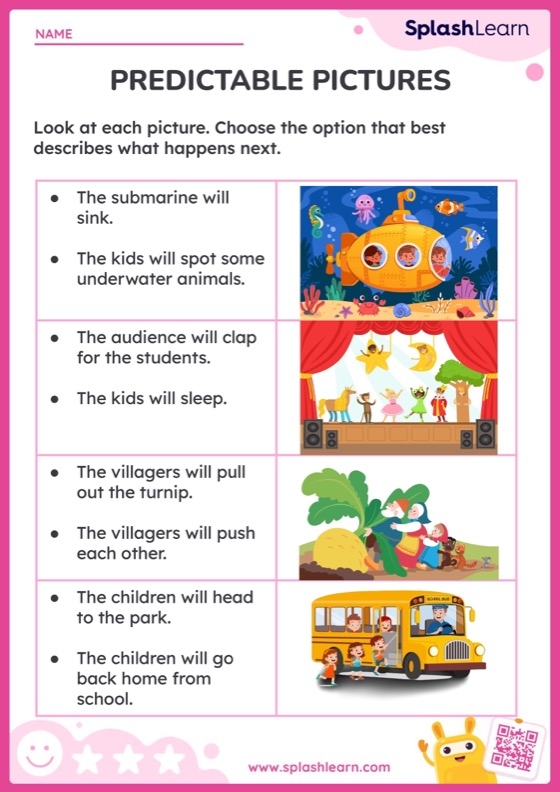 Third grade worksheet for making predictions with text evidence practice
