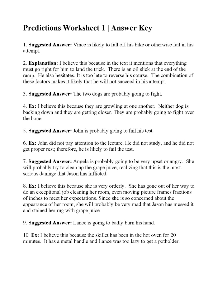Third grade student worksheet for making predictions using text evidence with sentence frames