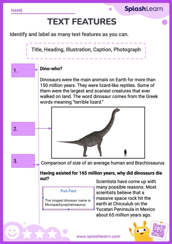 Text Features Sort worksheet designed for fourth-grade students to enhance their understanding of text features. Worksheet image showcasing a fun activity for reviewing text features in handwriting practice.
