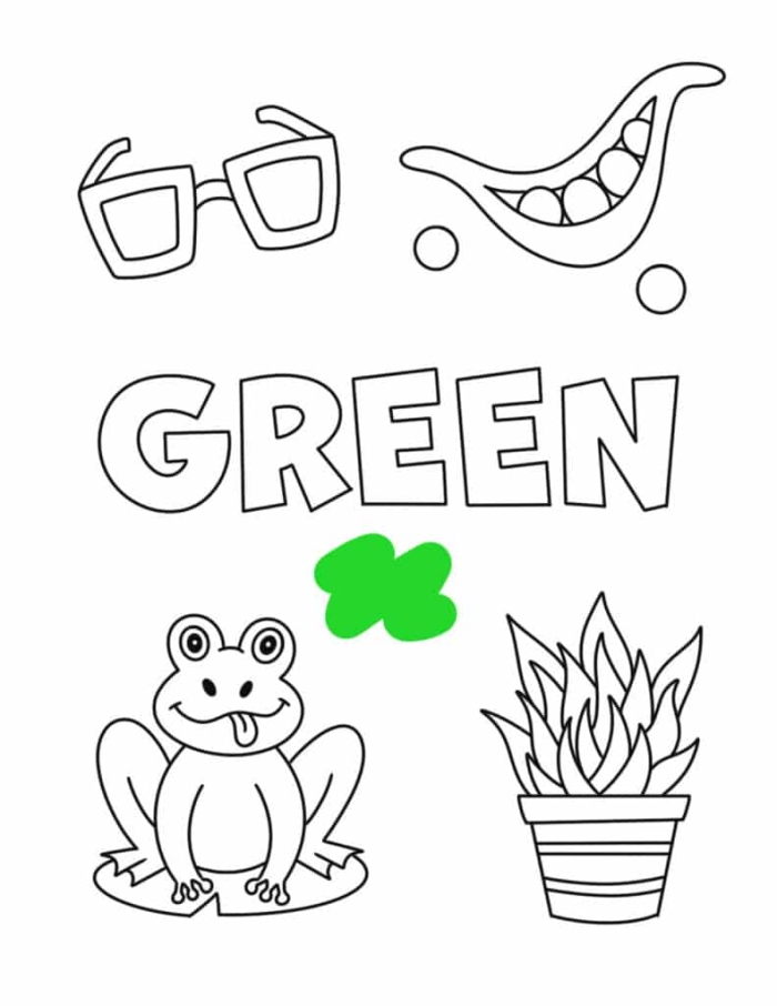 The Color Green worksheet for Pre-K