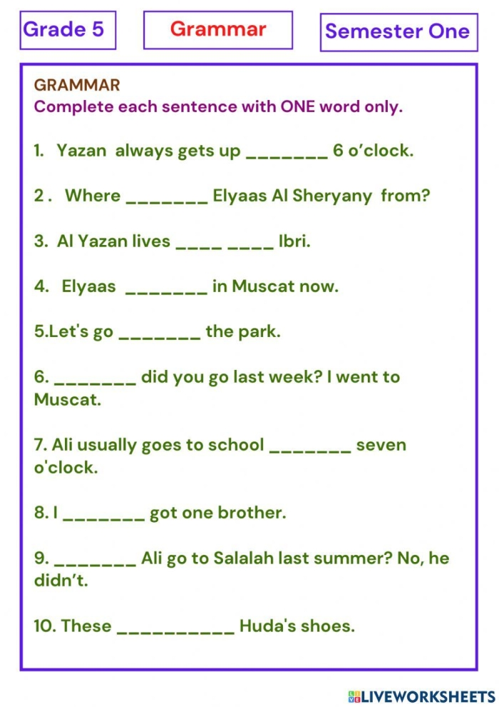 Third grade worksheet on abbreviations with word bank for practice