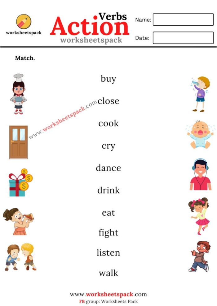 Grammar and Mechanics action verbs exercise page for kids number 14 Third grade Identifying Action Verbs worksheet focusing on active and passive verbs
