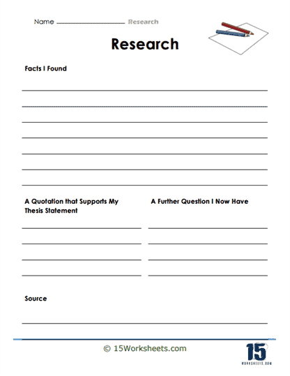 Third grade addition research notes worksheet for organizing information