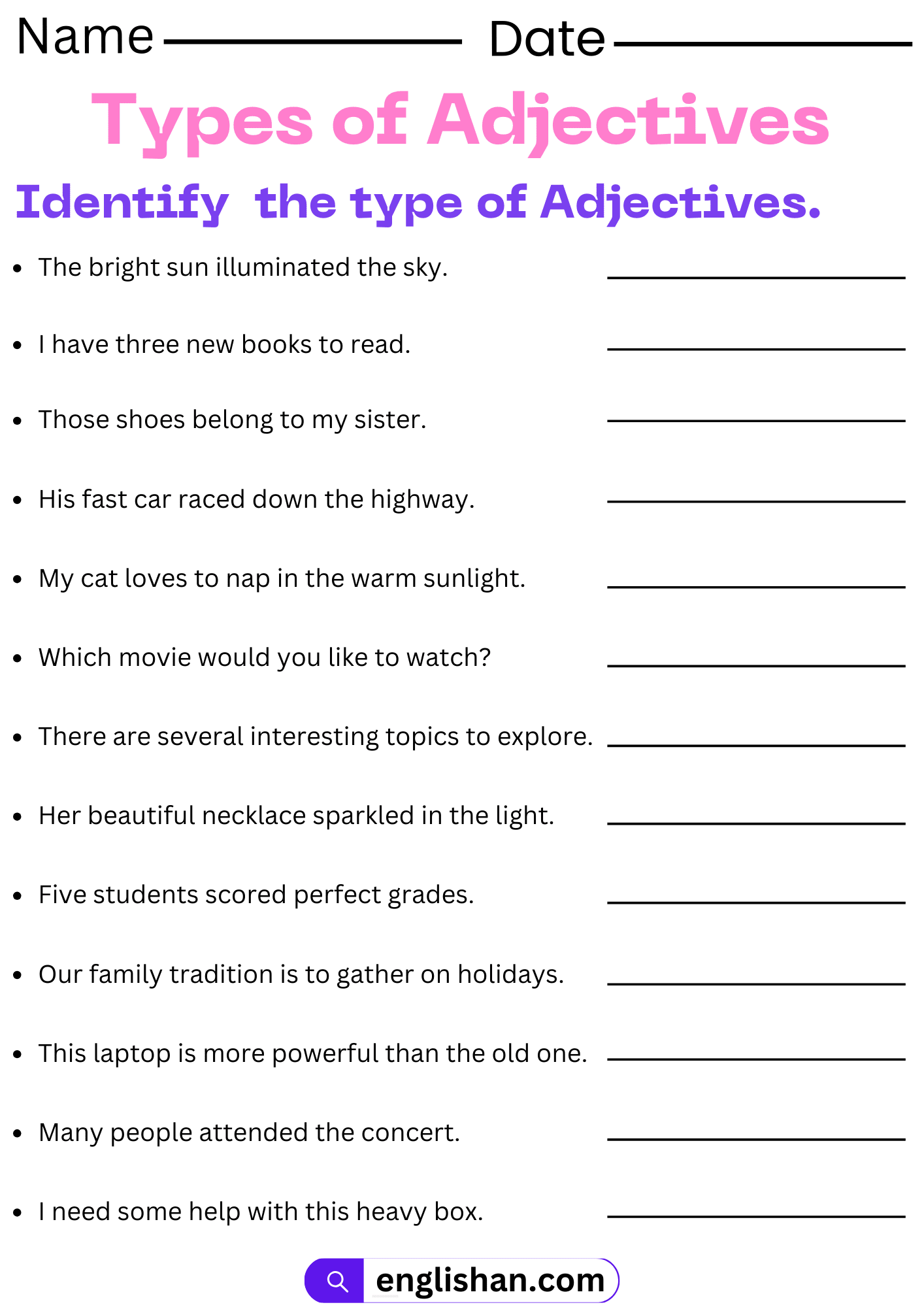 It's Grammar Time: Engaging worksheet to identify adjectives in context Adjectives worksheet for third graders focusing on grammar skills