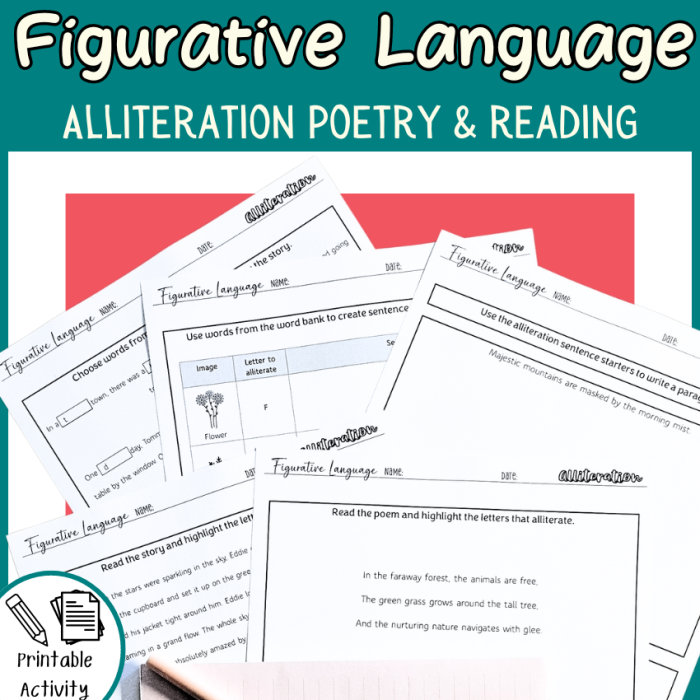 Worksheet focused on exploring alliteration in poetry with a springtime theme, image 19 Third grade students identifying alliteration in the poem Casey at the Bat on a worksheet