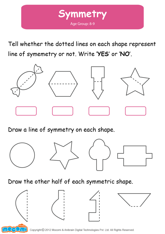 Third grade Alphabet Symmetry worksheet showing letters with lines of symmetry for a fun grammar and geometry activity