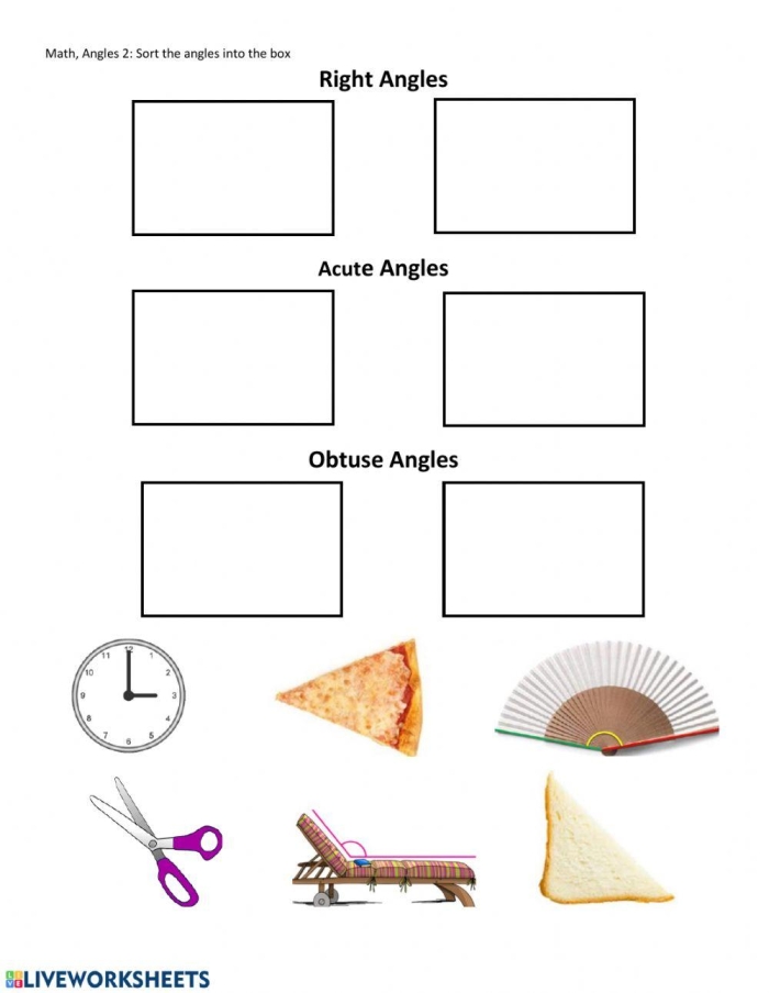Third Grade worksheet focusing on counting angles in various 2D shapes for addition practice