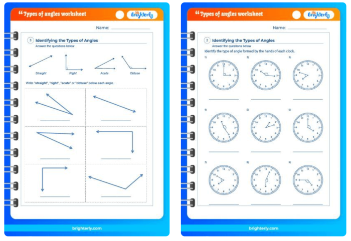 Geometry practice sheet for identifying angles, Image 24 Worksheet for third graders on identifying right, acute, and obtuse angles