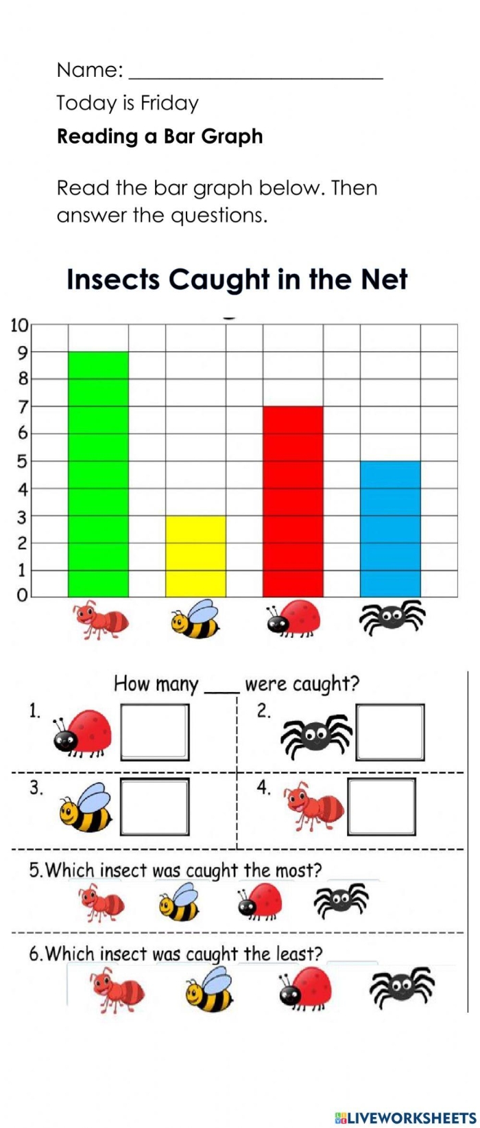 A third grade student practices reading and interpreting a bar graph showing runner data to answer math questions