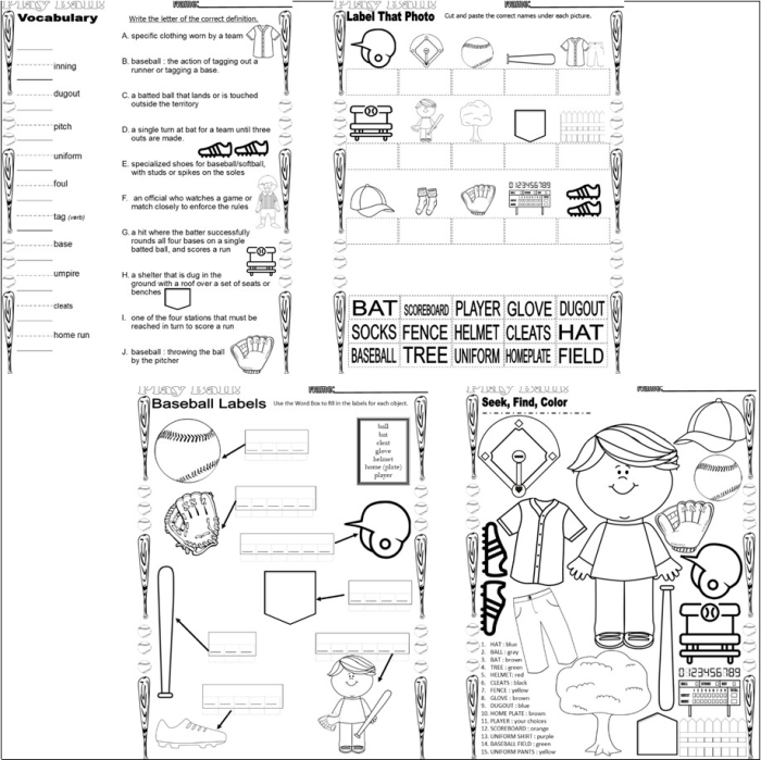 Engage with baseball terminology through this fun worksheet Baseball lingo vocabulary matching worksheet for third graders